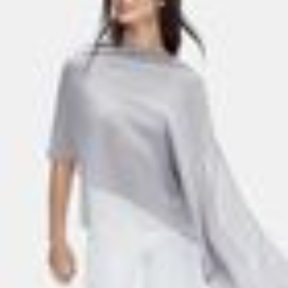 NWT Eileen Fisher Pine Sheer Silk Georgette Wrap Scarf OS/TU - Picture 5 of 11